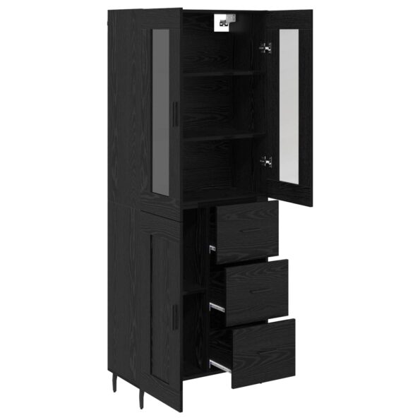 vidaXL Highboard so zásuvkou 2 pcs Čierny dub Kompozitné drevo – Obrázok 5