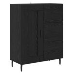 vidaXL Highboard so zásuvkou 2 pcs Čierny dub Kompozitné drevo – Obrázok 6