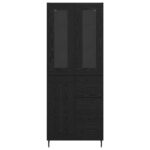 vidaXL Highboard so zásuvkou 2 pcs Čierny dub Kompozitné drevo – Obrázok 8