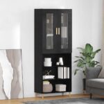 vidaXL Highboard Čierny dub 69,5 x 34 x 180 cm