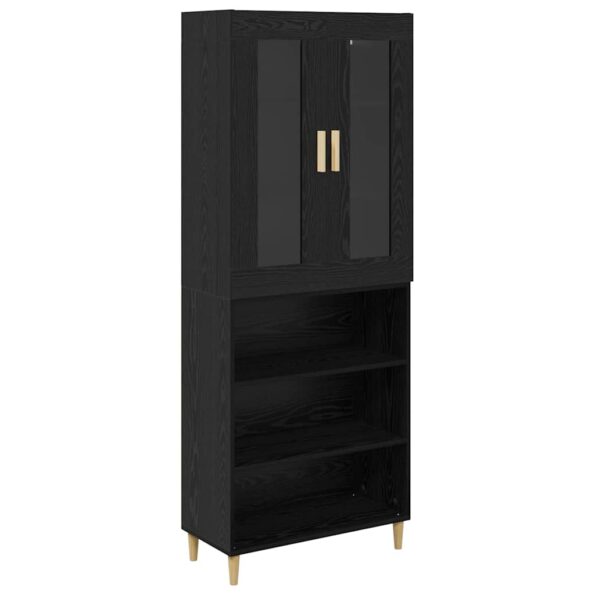 vidaXL Highboard Čierny dub 69,5 x 34 x 180 cm – Obrázok 2