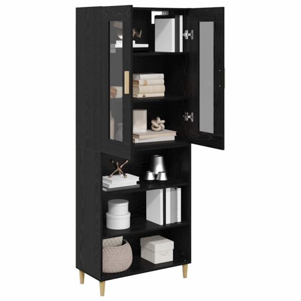 vidaXL Highboard Čierny dub 69,5 x 34 x 180 cm – Obrázok 3