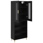 vidaXL Highboard Čierny dub 69,5 x 34 x 180 cm – Obrázok 5