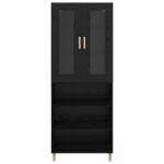 vidaXL Highboard Čierny dub 69,5 x 34 x 180 cm – Obrázok 8