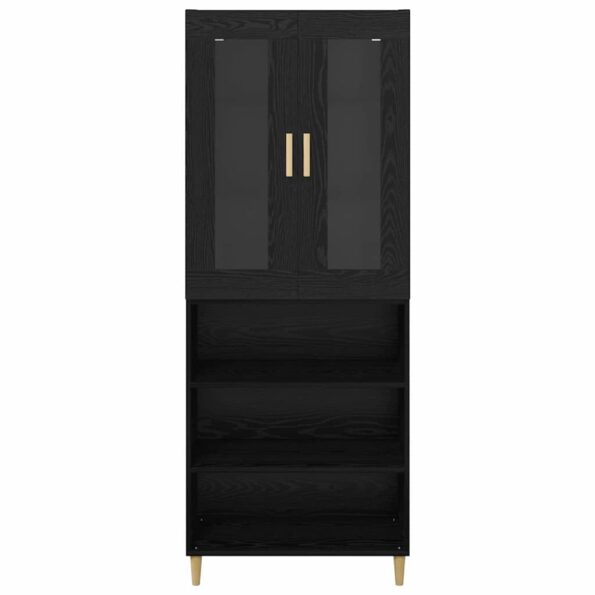vidaXL Highboard Čierny dub 69,5 x 34 x 180 cm – Obrázok 8