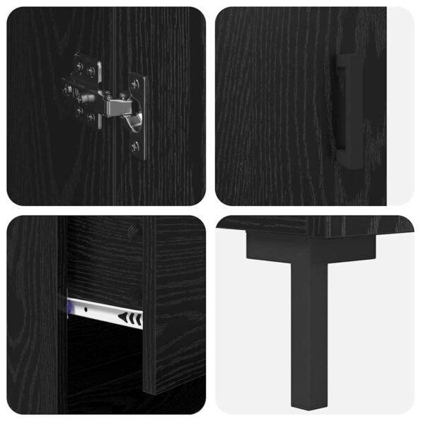 vidaXL Highboard so zásuvkou 2 pcs Čierny dub Kompozitné drevo – Obrázok 11