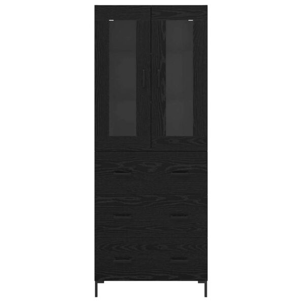 vidaXL Highboard so zásuvkou 2 pcs Čierny dub Kompozitné drevo – Obrázok 8