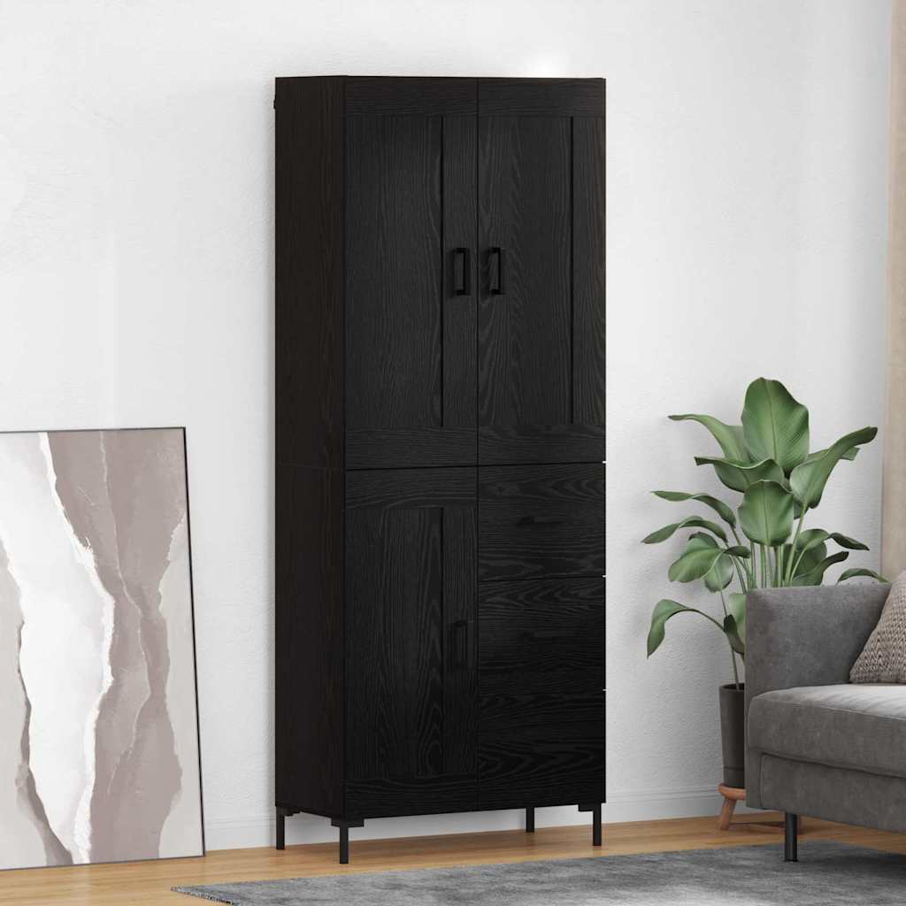 3416152_1.jpg vidaXL Highboard so zásuvkou 2 pcs Čierny dub Kompozitné drevo – Obrázok 1