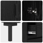 vidaXL Highboard so zásuvkou 2 pcs Čierny dub Kompozitné drevo – Obrázok 11