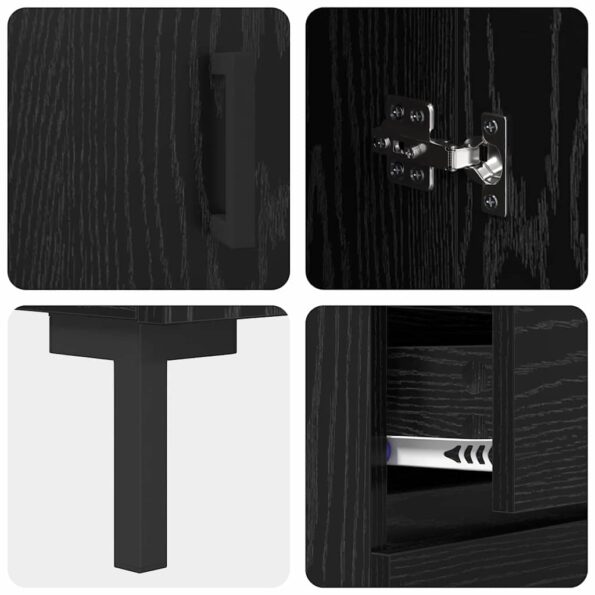 vidaXL Highboard so zásuvkou 2 pcs Čierny dub Kompozitné drevo – Obrázok 11