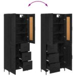 vidaXL Highboard so zásuvkou 2 pcs Čierny dub Kompozitné drevo – Obrázok 13