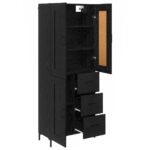 vidaXL Highboard so zásuvkou 2 pcs Čierny dub Kompozitné drevo – Obrázok 5