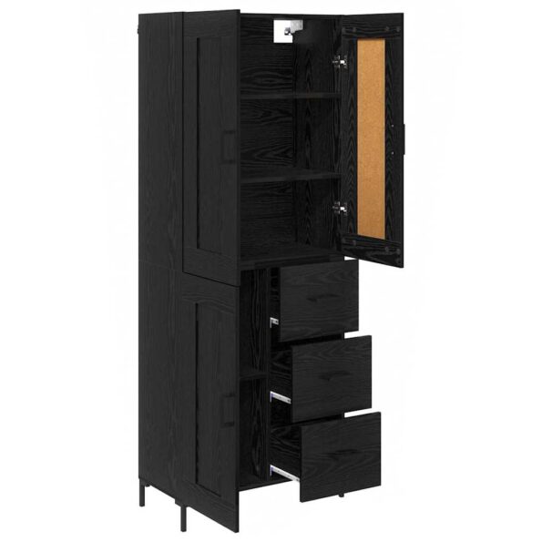 vidaXL Highboard so zásuvkou 2 pcs Čierny dub Kompozitné drevo – Obrázok 5