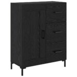 vidaXL Highboard so zásuvkou 2 pcs Čierny dub Kompozitné drevo – Obrázok 6