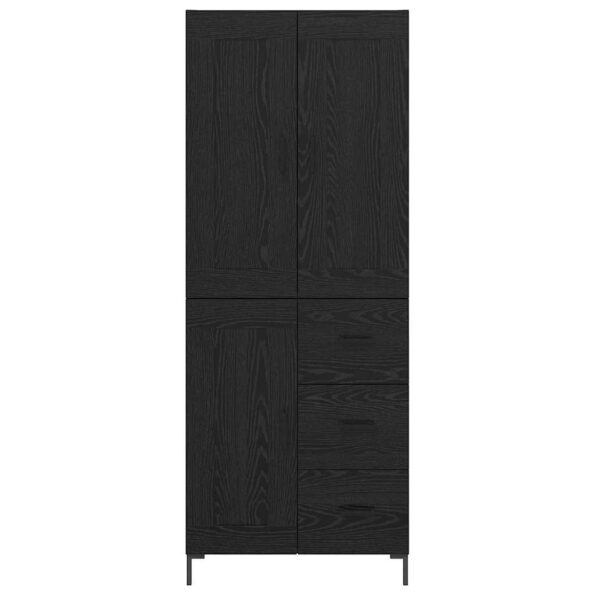 vidaXL Highboard so zásuvkou 2 pcs Čierny dub Kompozitné drevo – Obrázok 8