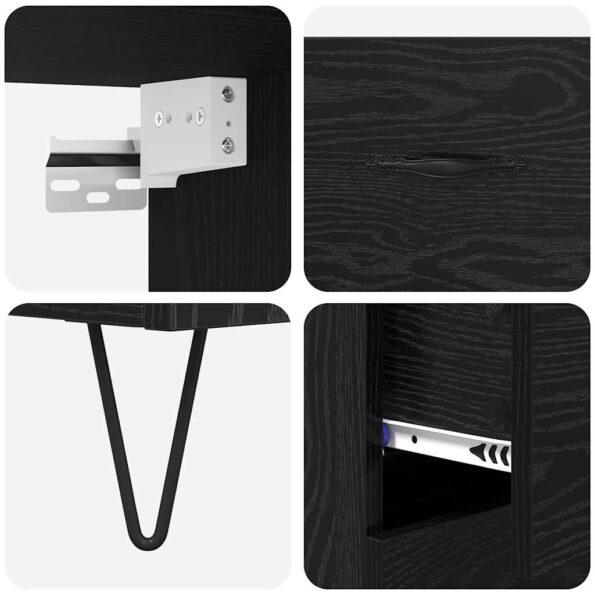 vidaXL Highboard so zásuvkou 2 pcs Čierny dub Kompozitné drevo – Obrázok 11
