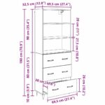 vidaXL Highboard so zásuvkou 2 pcs Čierny dub Kompozitné drevo – Obrázok 13