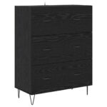 vidaXL Highboard so zásuvkou 2 pcs Čierny dub Kompozitné drevo – Obrázok 6
