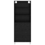 vidaXL Highboard so zásuvkou 2 pcs Čierny dub Kompozitné drevo – Obrázok 8