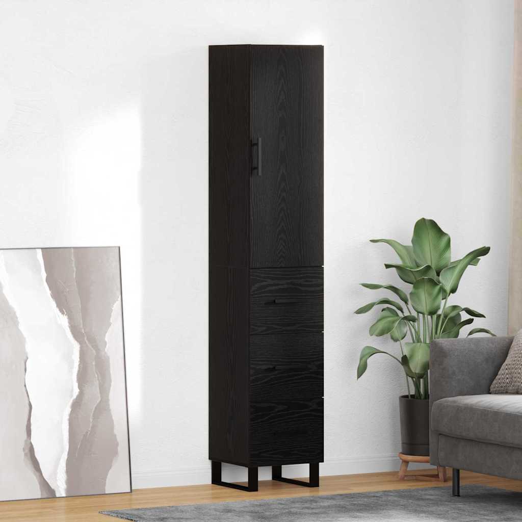3416155_1.jpg vidaXL Highboard Čierny dub 34,5 x 34 x 180 cm Kompozitné drevo – Obrázok 1