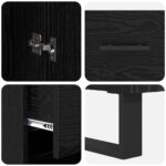 vidaXL Highboard Čierny dub 34,5 x 34 x 180 cm Kompozitné drevo – Obrázok 11