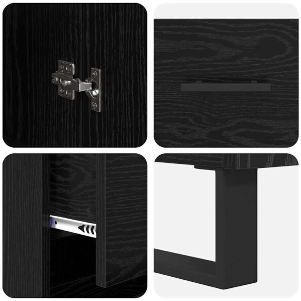 vidaXL Highboard Čierny dub 34,5 x 34 x 180 cm Kompozitné drevo – Obrázok 11