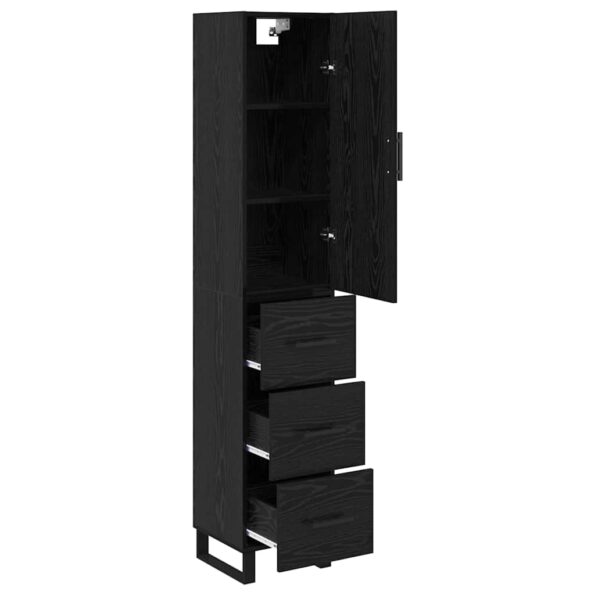 vidaXL Highboard Čierny dub 34,5 x 34 x 180 cm Kompozitné drevo – Obrázok 5