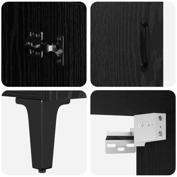 vidaXL Highboard Čierny dub 69,5 x 34 x 180 cm Kompozitné drevo – Obrázok 11