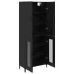vidaXL Highboard Čierny dub 69,5 x 34 x 180 cm Kompozitné drevo – Obrázok 5