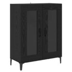 vidaXL Highboard Čierny dub 69,5 x 34 x 180 cm Kompozitné drevo – Obrázok 6