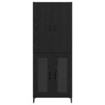 vidaXL Highboard Čierny dub 69,5 x 34 x 180 cm Kompozitné drevo – Obrázok 8