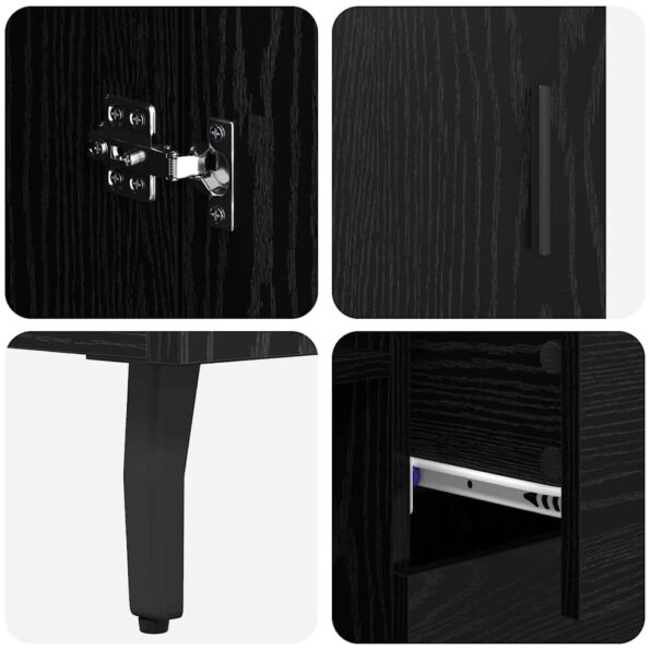 vidaXL Highboard 2 pcs Čierny dub Drevovláknitá doska a sklo – Obrázok 11
