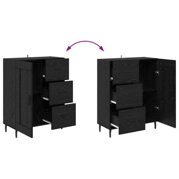 vidaXL Highboard 2 pcs Čierny dub Drevovláknitá doska a sklo – Obrázok 13