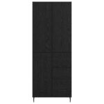 vidaXL Highboard 2 pcs Čierny dub Drevovláknitá doska a sklo – Obrázok 8