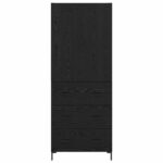 vidaXL Highboard Čierny dub 69,5 x 34 x 180 cm Kompozitné drevo – Obrázok 8