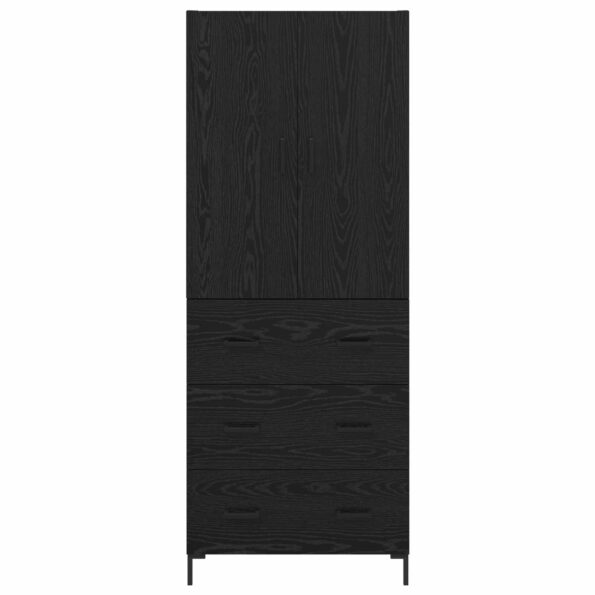 vidaXL Highboard Čierny dub 69,5 x 34 x 180 cm Kompozitné drevo – Obrázok 8