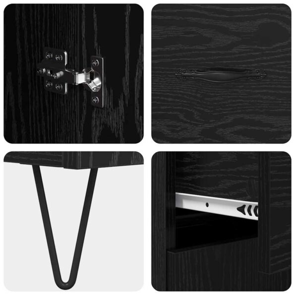 vidaXL Highboard Čierny dub 69,5 x 34 x 180 cm Kompozitné drevo – Obrázok 11