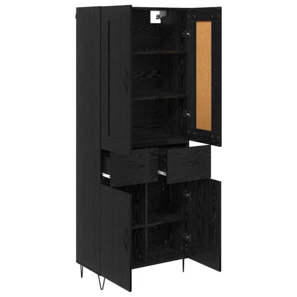 vidaXL Highboard Čierny dub 69,5 x 34 x 180 cm Kompozitné drevo – Obrázok 5