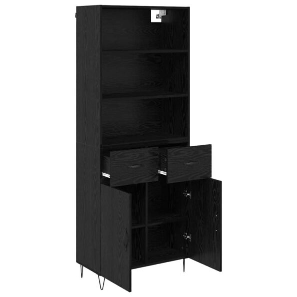 vidaXL Highboard Nástenný 2 pcs Čierny dub Kompozitné drevo – Obrázok 5