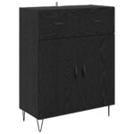 vidaXL Highboard Nástenný 2 pcs Čierny dub Kompozitné drevo – Obrázok 6