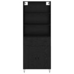 vidaXL Highboard Nástenný 2 pcs Čierny dub Kompozitné drevo – Obrázok 8