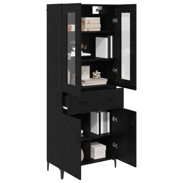 vidaXL Highboard Čierny dub 69,5 x 34 x 180 cm Kompozitné drevo – Obrázok 3