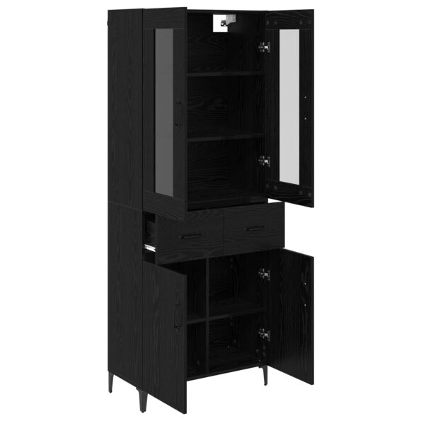 vidaXL Highboard Čierny dub 69,5 x 34 x 180 cm Kompozitné drevo – Obrázok 5