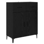 vidaXL Highboard Čierny dub 69,5 x 34 x 180 cm Kompozitné drevo – Obrázok 6