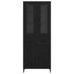 vidaXL Highboard Čierny dub 69,5 x 34 x 180 cm Kompozitné drevo – Obrázok 8