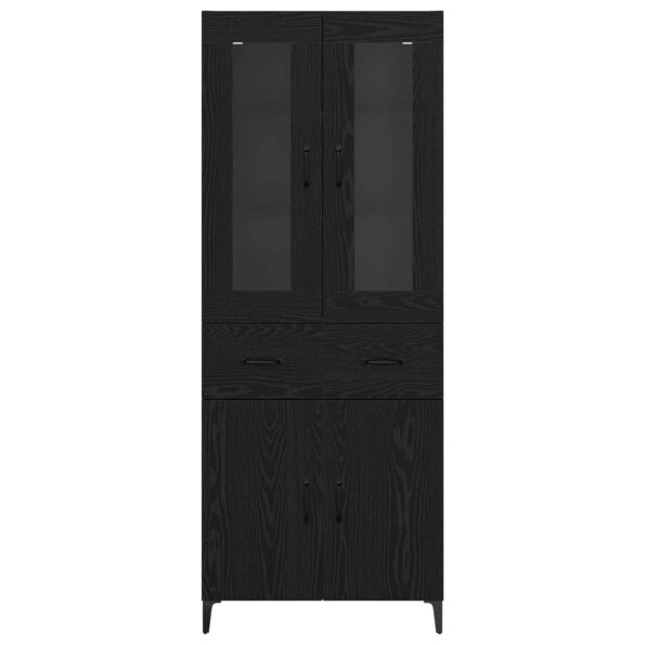 vidaXL Highboard Čierny dub 69,5 x 34 x 180 cm Kompozitné drevo – Obrázok 8