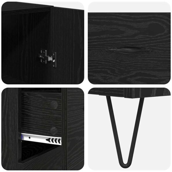 vidaXL Highboard so zásuvkou 2 pcs Čierny dub Konštrukčné drevo a sklo – Obrázok 11