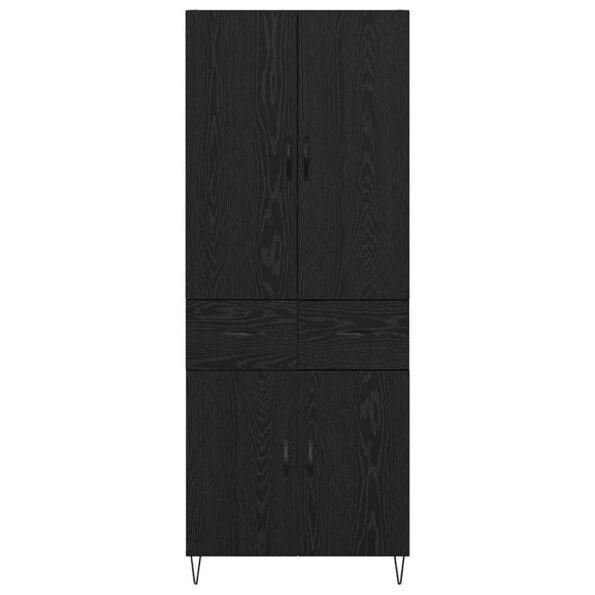 vidaXL Highboard so zásuvkou 2 pcs Čierny dub Konštrukčné drevo a sklo – Obrázok 8