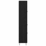 vidaXL Highboard so zásuvkou 2 pcs Čierny dub Konštrukčné drevo a sklo – Obrázok 9