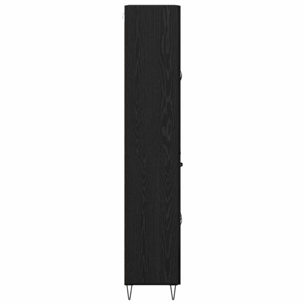 vidaXL Highboard so zásuvkou 2 pcs Čierny dub Konštrukčné drevo a sklo – Obrázok 9